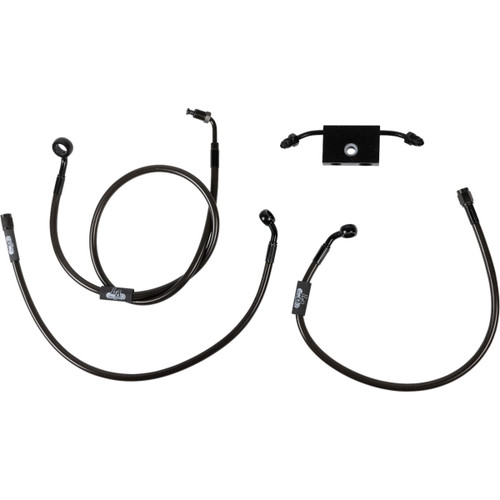 LA Choppers #LA-8154B16M - Brake Lines - 15" - 17" Ape Hanger Handlebars - Midnight