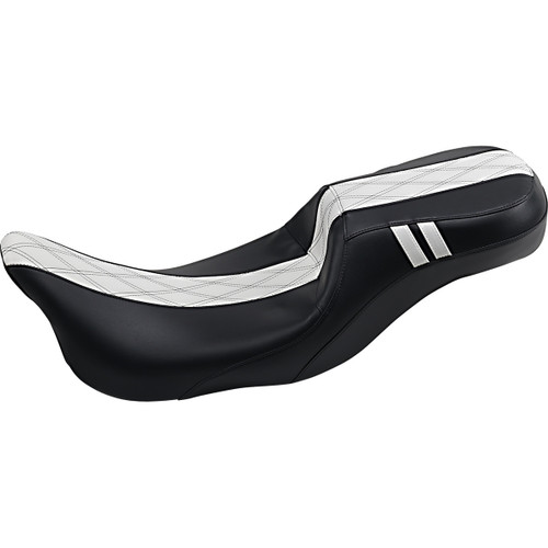 LE Pera #LK-997DLGT1 - Outcast Daddy Long Legs Seat - 2Up - w/o Backrest - Black w/ White Double Diamond Inlay - FL '08-'22