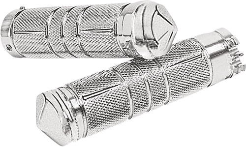 Grips - Knurled - Diamond - Chrome