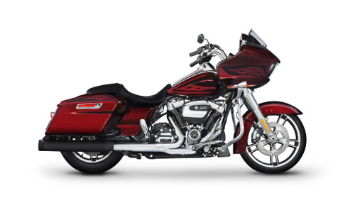 Rinehart Racing 500-0106C - 4" Slip-On Exhaust For Harley Touring - 2017-Later / Chrome w/ Chrome End Caps
