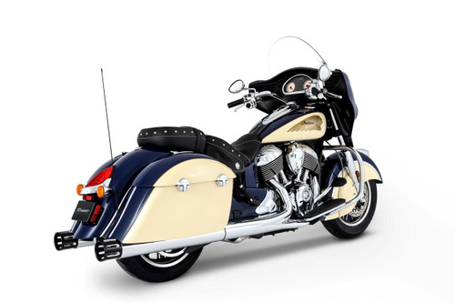 Rinehart Racing 500-0501 - 4" Slip-On Exhaust for Indian Touring - Classic/Vintage / Black w/ Black End Caps
