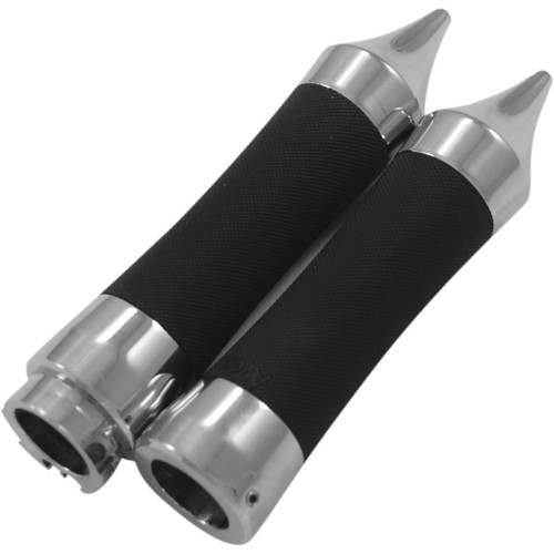 Eddie Trotta Designs #TC-765 - Grips - Dead End - TBW - Chrome/Rubber