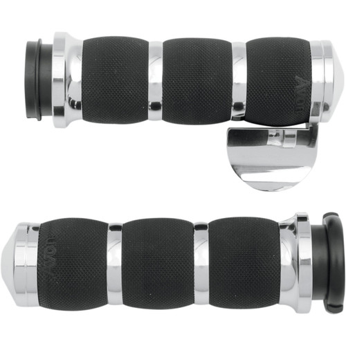 Avon Grips #AIR-90-CH-FLY-B - 3-Ring Air Cushioned Grips - TBW - Throttle Boss - Chrome