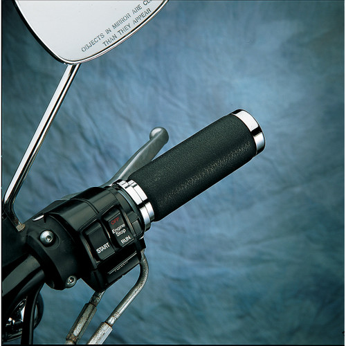 Drag Specialties - Textured Black Rubber Grips - TBW