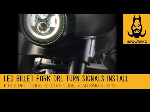 Hogworks Billet Fork Turn / Drl Signals for 14-'25 Street Glide | Chrome