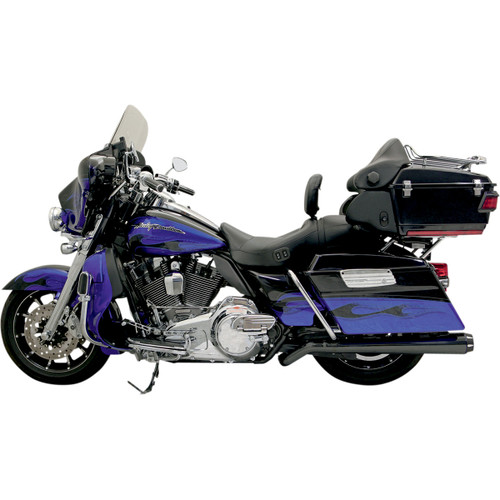 Bassani Xhaust #1F49RB - Pseudo Left-Side Megaphone Muffler - Black - '09-'16 FL