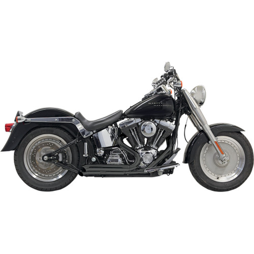 Bassani Xhaust #1S24DB - Pro Street Exhaust - Black - Turn Out - '86-'17 Softail