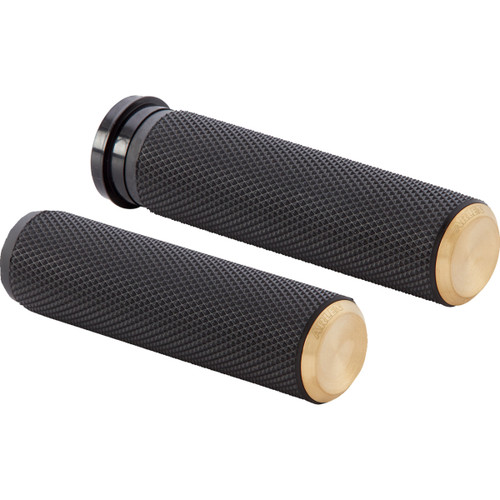 Arlen Ness #07-334 - Knurled Grips - TBW - Brass