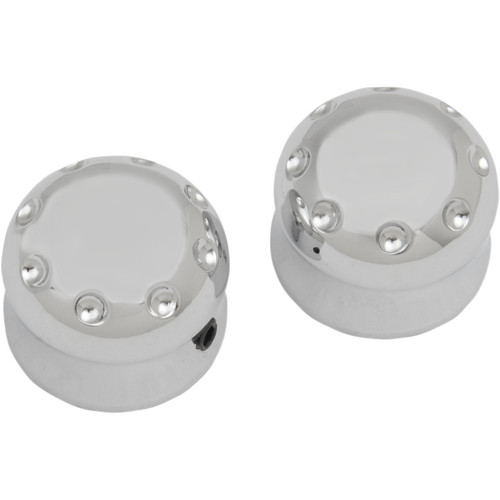 Covingtons #C0010-C - Axle Covers - Front - Dimpled - Chrome - Pair - '08-'23