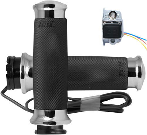 Grip - Heated - Custom Contour - Cable - Chrome