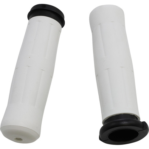 Avon Grips #OLD-69-WHITE-FL - Old School Rubber Grips - Throttle-By-Wire - White