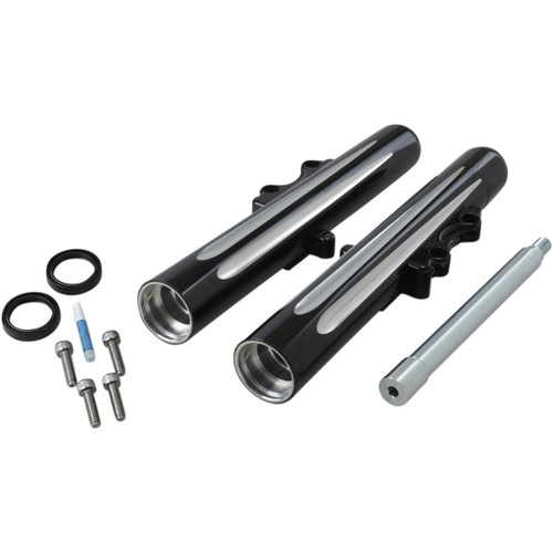 Arlen Ness #06-511 - Fork Legs - Black Anodized - Deep Cut - Dual Disc - '08-'13 FLT
