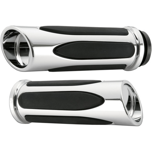Arlen Ness #07-050 - Deep Cut Comfort Series Grips - Cable - Chrome