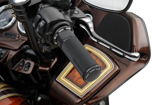 Arlen Ness #07-303 Slot Track Grips - TBW - Black