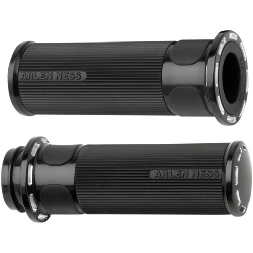 Arlen Ness #07-303 - Slot Track Grips - TBW - Black