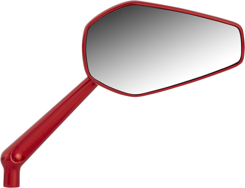 Arlen Ness #13-155 Mirror - Mini/Stocker - Side View - Hexagon - Red - Right