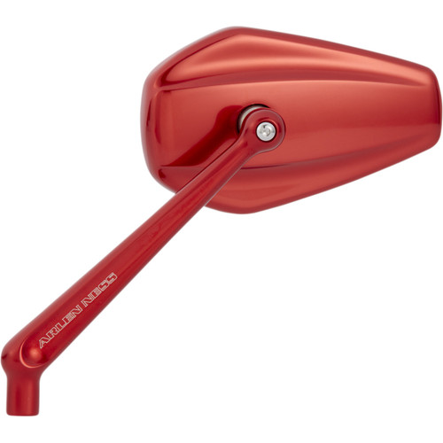 Arlen Ness #13-155 - Mirror - Mini/Stocker - Side View - Hexagon - Red - Right