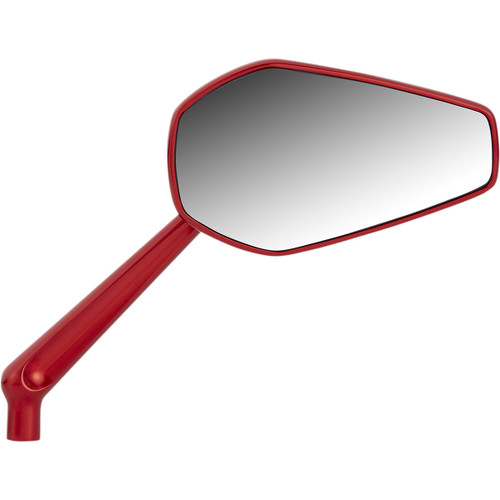 Arlen Ness #13-155 - Mirror - Mini/Stocker - Side View - Hexagon - Red - Right