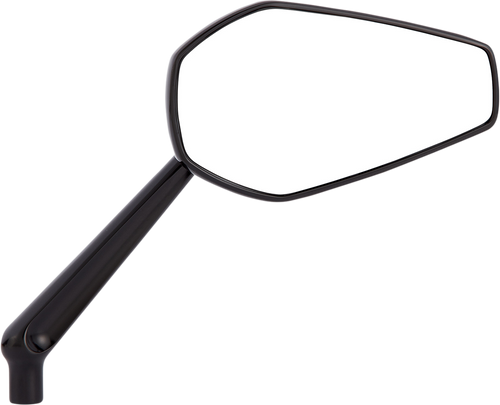 Arlen Ness #13-156 Mirror - Mini/Stocker - Side View - Hexagon - Black - Left