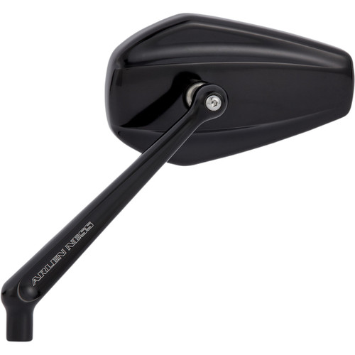 Arlen Ness #13-156 - Mirror - Mini/Stocker - Side View - Hexagon - Black - Left