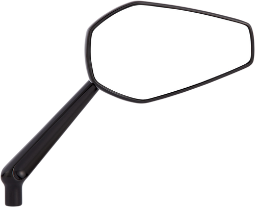 Arlen Ness #13-158 Mirror - Mini/Stocker - Side View - Hexagon - Black - Right