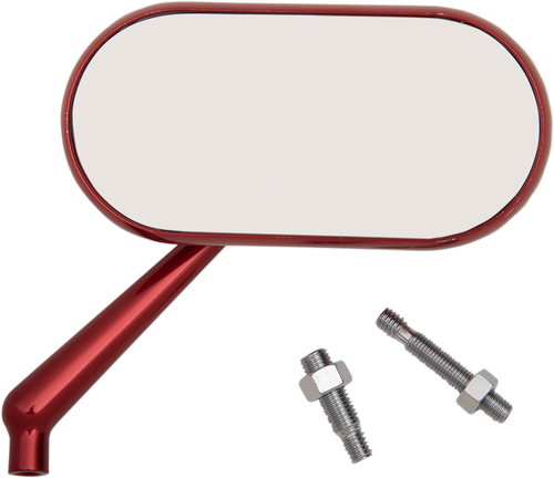 Arlen Ness #13-179 Mirror - Side View - Oval - Red - Right