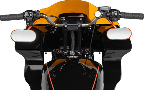Arlen Ness #13-185 Mirror - Side View - Oval - Orange - Left