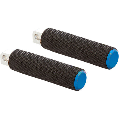 Arlen Ness #07-951 - Passenger Knurled Foot Pegs - Blue - FL/FX '18-'25