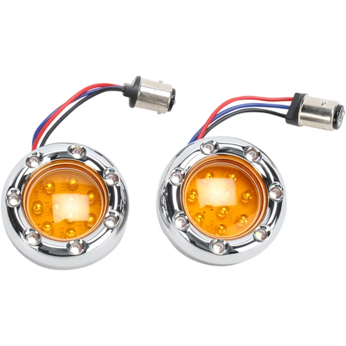 Arlen Ness #12-757 - LED Light Kit for Factory Turn Signal Housing - Amber/White - Chrome