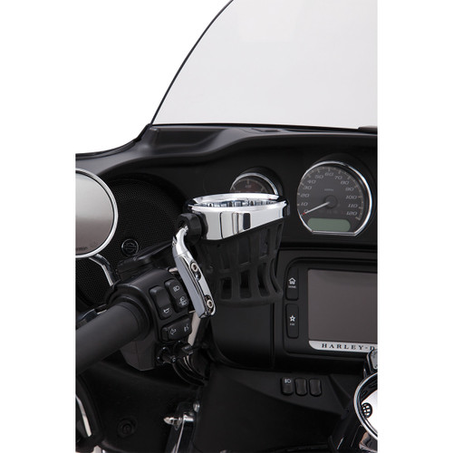 Ciro #50412 - Drink Holder - 7/8"-1" Handlebar Mount - Chrome/Chrome Clamp