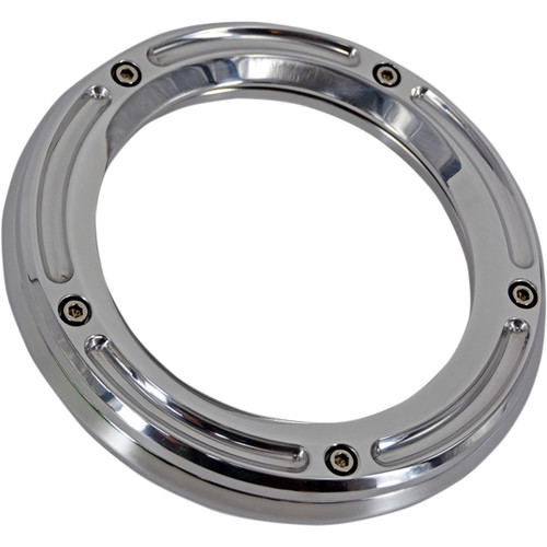 Trask #TM-0040CH - Assault Derby Cover with Window - Chrome - Big Twin