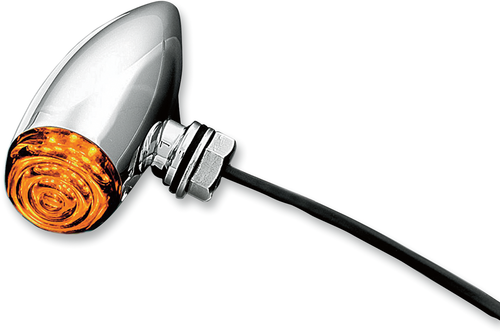 Mini LED Bullet Lights - Amber/Smoke Lens - Chrome