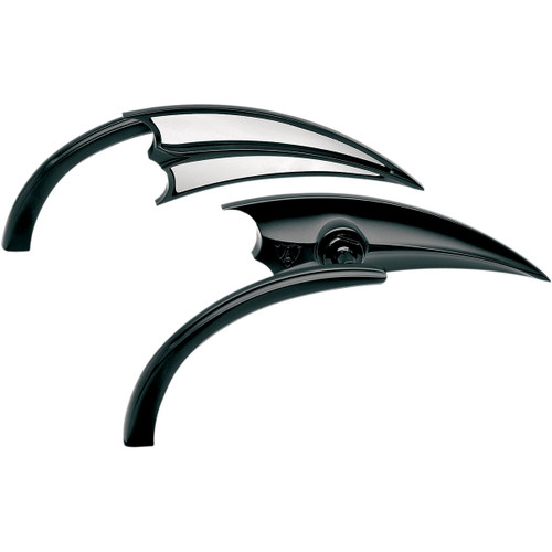 Arlen Ness #13-029 - Mirror - Micro - Scoop - Side View - Triangle - Black - Right