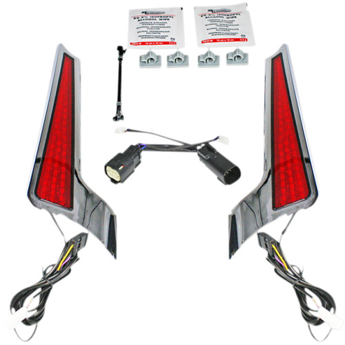 Custom Dynamics #CD-FASCIA-BCMRC - Fascia LED Light Panels - Chrome/Red