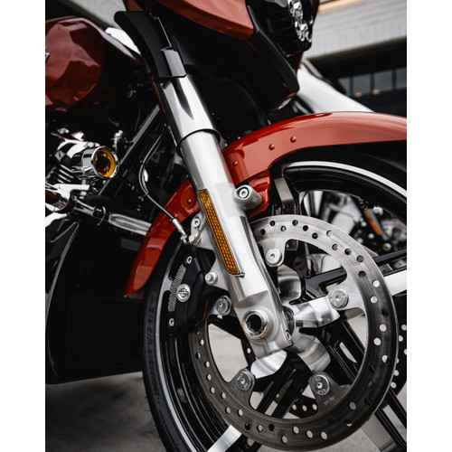 Custom Dynamics #CD-FORK-BCM-AC - LED Fork Light - Amber - Chrome