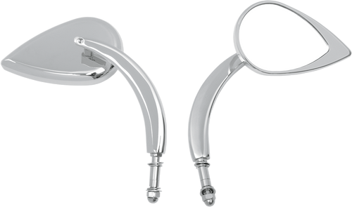 Mirror - Tear Drop - Chrome - Long Stem