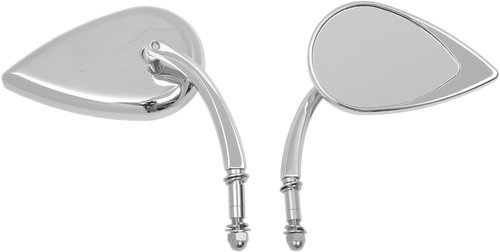 Mirror - Tear Drop - Chrome - Short Stem