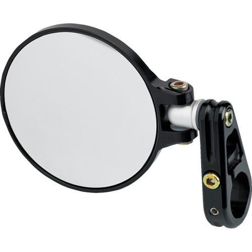 Joker Machine #09-303B - Mirror - Cafe Racer - Side View - Round - Black - 3-1/4"