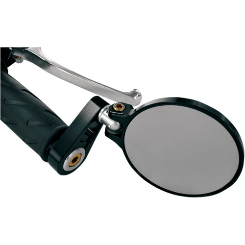 Joker Machine #09-303B - Mirror - Cafe Racer - Side View - Round - Black - 3-1/4"