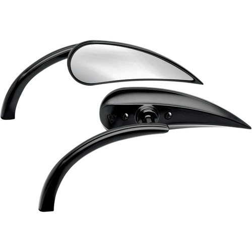 Arlen Ness #13-400 - Mirror - Micro - Rad 2 - Side View - Teardrop - Black - Left