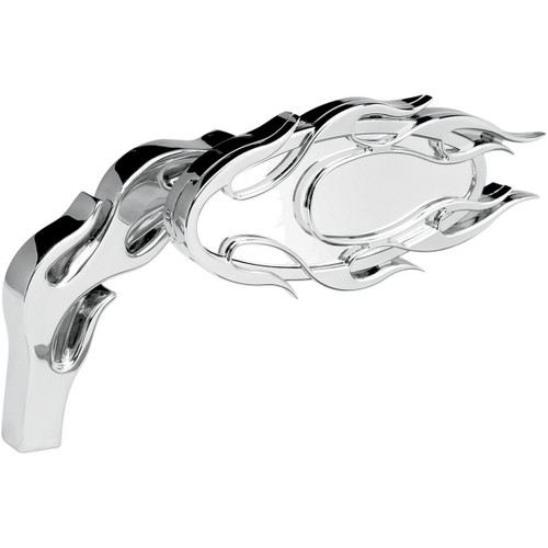 Arlen Ness #13-070 - Mirror - Micro - Flamed - Side View - Oval - Chrome - Left