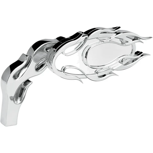Arlen Ness #13-071 - Mirror - Micro - Flamed - Side View - Oval - Chrome - Right