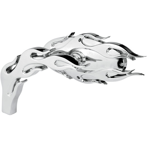 Arlen Ness #13-071 - Mirror - Micro - Flamed - Side View - Oval - Chrome - Right