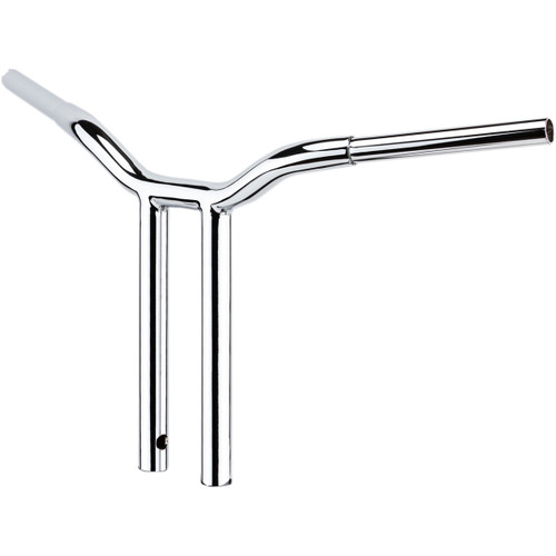 LA Choppers #LA-7337-10 - Kage Fighter Welded Straight-Riser Handlebar - One Piece - 10" - Chrome