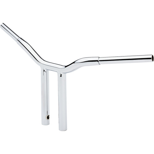 LA Choppers #LA-7337-12 - Kage Fighter Welded Straight-Riser Handlebar - One Piece - 12" - Chrome