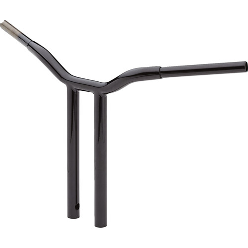 LA Choppers #LA-7337-16B - Kage Fighter Welded Straight-Riser Handlebar - One Piece - 16" - Black