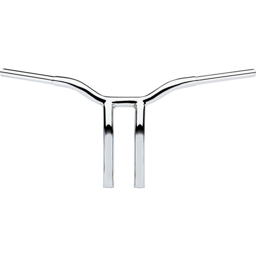 LA Choppers #LA-7338-12 - Kage Fighter Welded Bent-Riser Handlebar - One Piece - 12" - Chrome