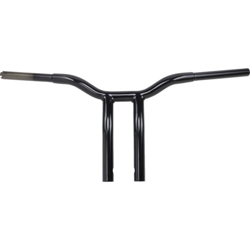 LA Choppers #LA-7338-12B - Kage Fighter Welded Bent-Riser Handlebar - One Piece - 12" - Black