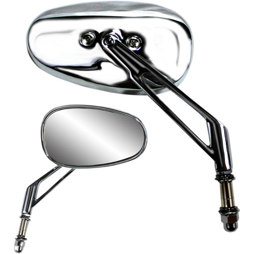 Parts Unlimited - Mirror - Side View - Teardrop - Short - Chrome
