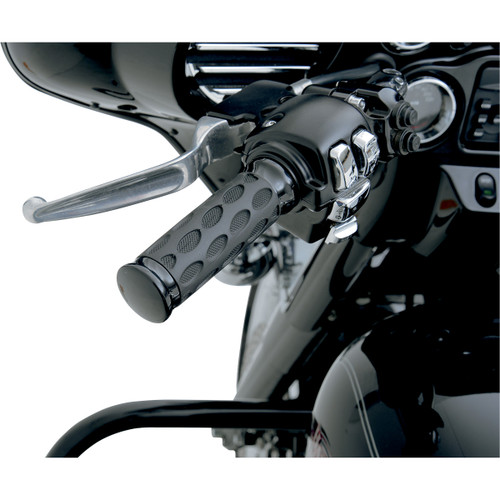 Drag Specialties - Custom Rubber Grips - Hotop - Black/Rubber